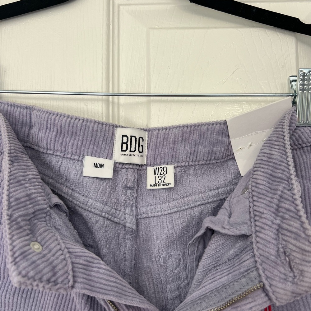 Urban Outfitters BDG High Waisted Mom Jeans in Purple Corduroy
